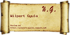 Wilpert Gyula névjegykártya
